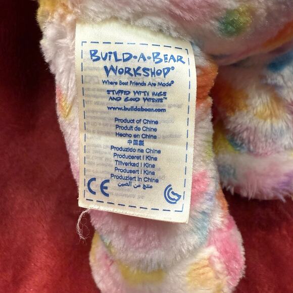 Build-A-Bear Tie-Dye Rainbow Bunny Plush Stuffed Animal 16” Pastel Multicolor - Picture 3 of 5
